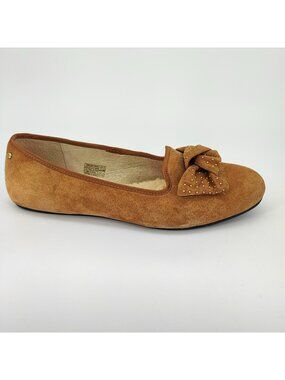 UGG Alloway Studded Bow Women’s 12 US Flats Suede Brown Elegant Ballet 1004766